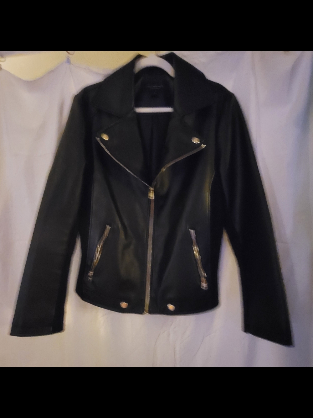 Classic Faux leather Black Moto Jacket - Women